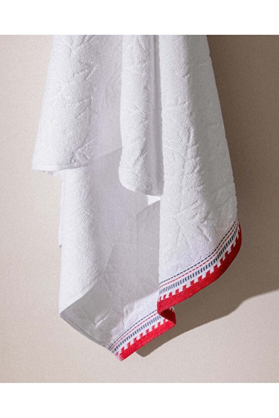 Perle %100 Pamuk Banyo Havlusu - Beyaz - 70x140 cm