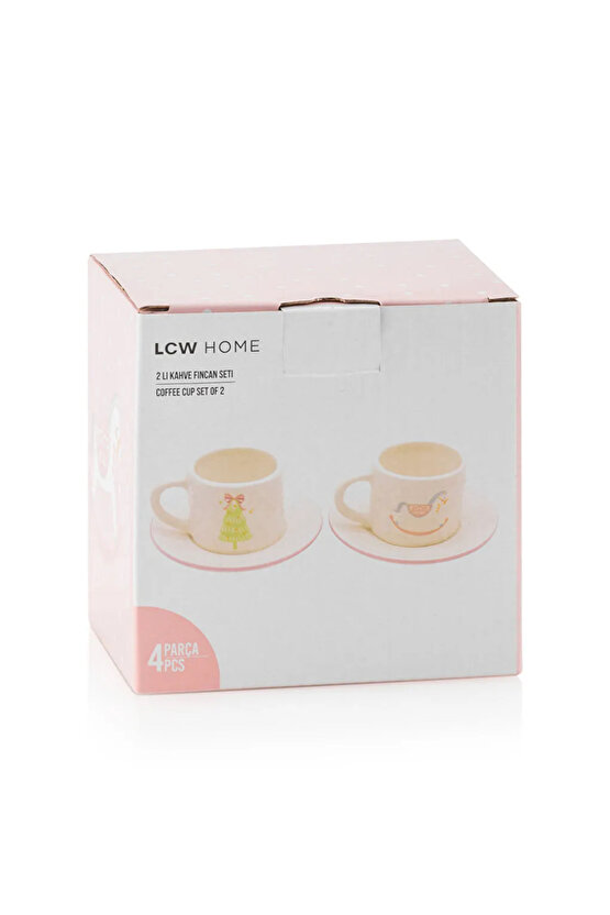 LCW HOME Karışık Baskılı 2 Kişilik Porselen Kahve Fincan Takımı 90 Ml