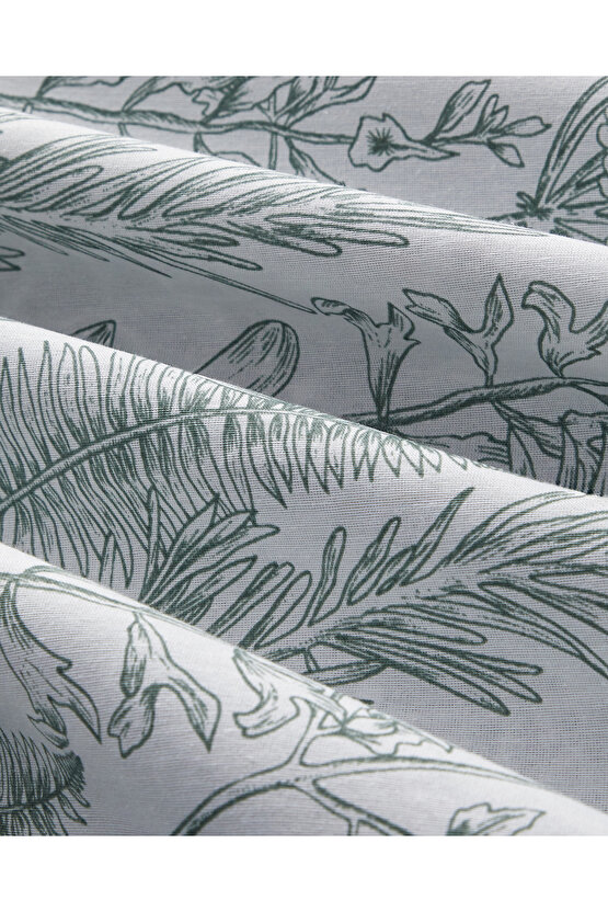 Botanical Spring Kolay Ütülenir Tek Kişilik Nevresim Takımı 160x220 cm Yeşil