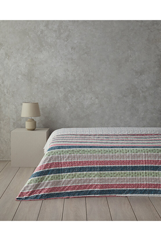 Blossom Lines Tek Kişilik Çok Amaçlı Örtü Pembe