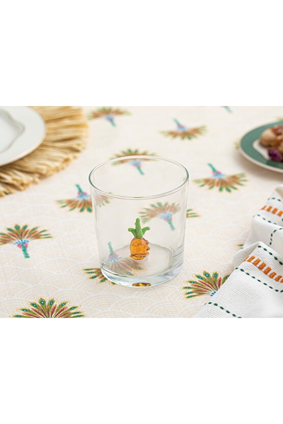 Pinapple Cam Meşrubat Bardağı 350 Ml Turuncu