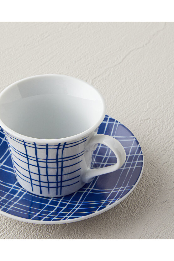 Vera Porselen 4 Parça 2 Kişilik Kahve Fincan Takımı Mavi