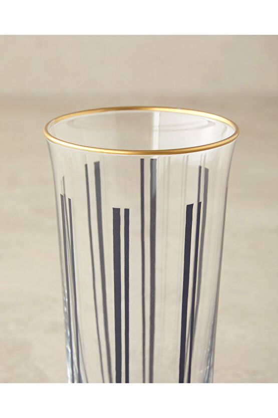 Modern Line Cam 3lü Kahve Yanı Su Bardağı Siyah