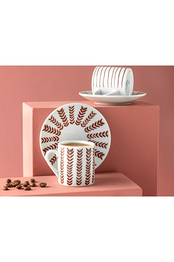 Enda Porselen 2li Kahve Fincan Takımı 80 Ml Bordo