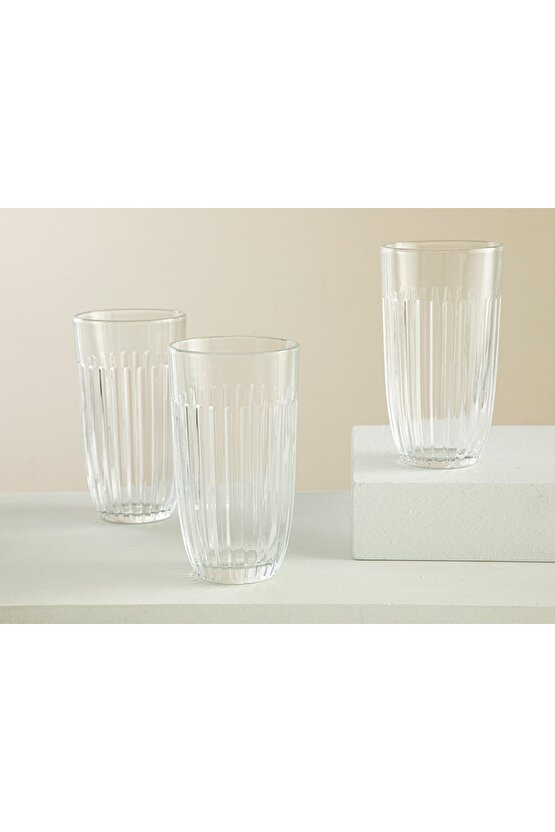 Quartz Cam 3lü Meşrubat Bardağı 450 ml Şeffaf