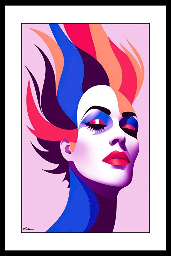 Zebani Kadın Digital Art ( ÇERÇEVESİZ - ÇERÇEVE YOKTUR ) ( ULTRA HD ) FOLYO AFİŞ - POSTER