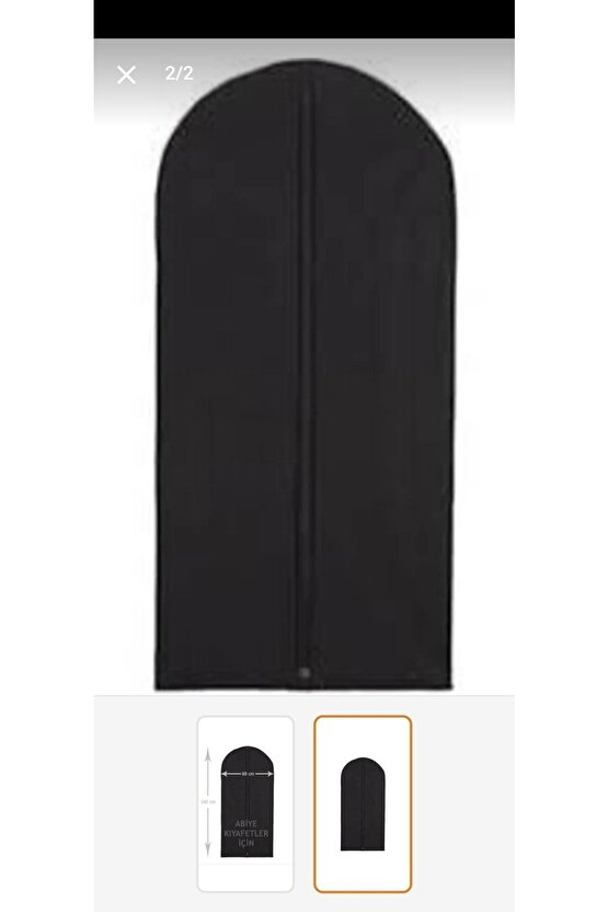Abiye Elbise Kılıfı Siyah Renk Fermuarlı Gamboç 60 Cm 160 Cm