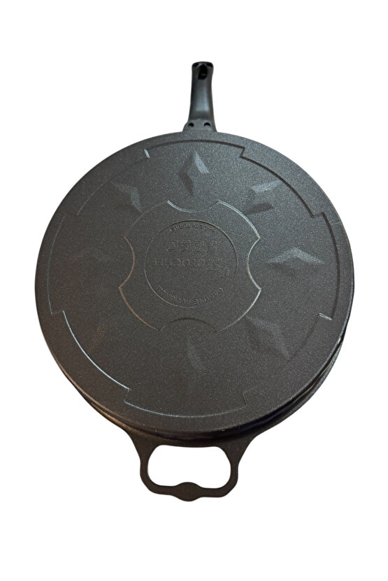 Döküm Granit Cam Kapaklı Tava