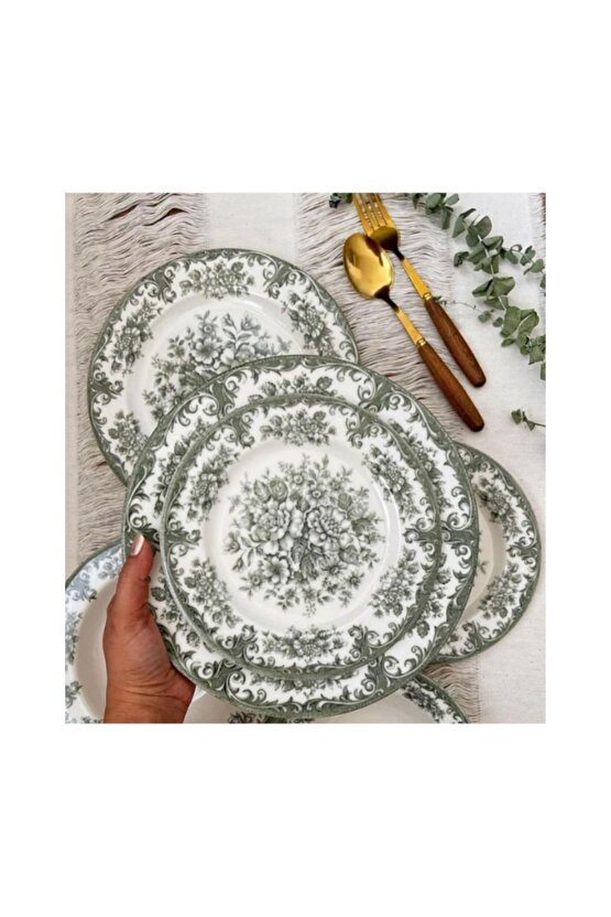 Kosova Rosabella Green 24 Parça Yemek Takımı