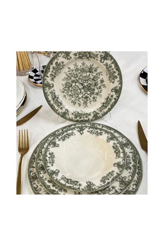 Kosova Rosabella Green 24 Parça Yemek Takımı