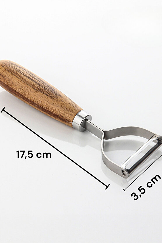 Paslanmaz Çelik Bıçaklı Akasya Kulplu Çok Amaçlı Soyacak