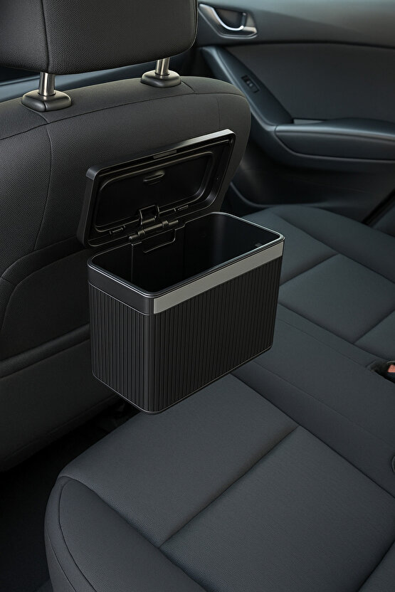 Araba Çöp Kutusu Araç Içi Taşınabilir Kapaklı Mini Çöp Kovası – Kompakt Tasarım