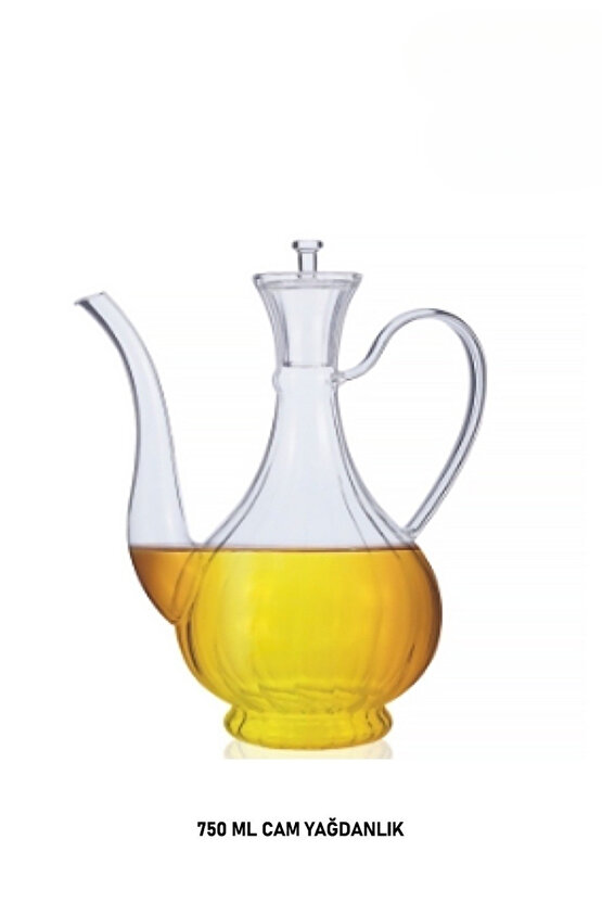 750 ml Cam Yağdanlık – Şeffaf Zeytinyağı ve Sıvı Yağ Şişesi, Cam Yağlık, Mutfak Sunum Kabı