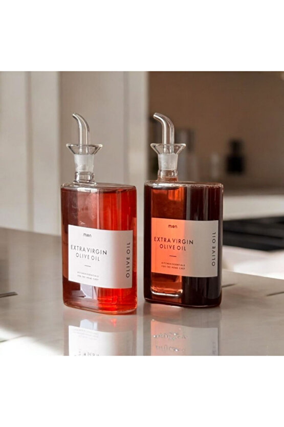 Borosilikat Cam Yağdanlık , Cam Yağlık Sirkelik 200 ml 2 adet Cam tıpalı