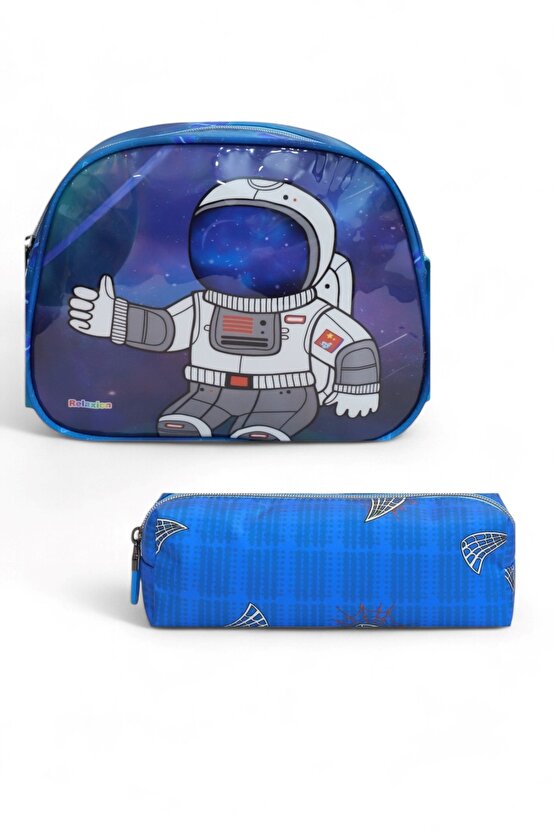 1370 Anatomik Sırt Yapılı Kabartmalı Figürlü Üçlü Set İlkokul Çantası