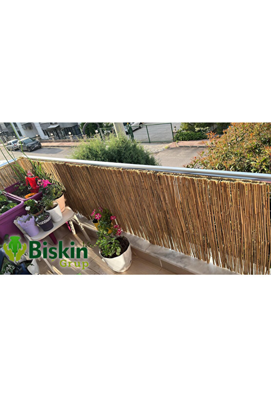 1 Metre X 5 Metre Doğal Bambu Kamış Çit , Bahçe & Balkon Çiti , Gölgelik Panel , Reed Fence
