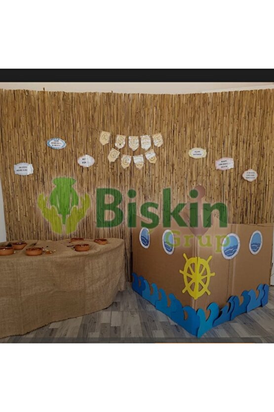 2.5 Metre X 5  Metre Bambu Kamış Hasır Çit , Bahçe Balkon Gölgelik vb. Dekorasyon Doğal