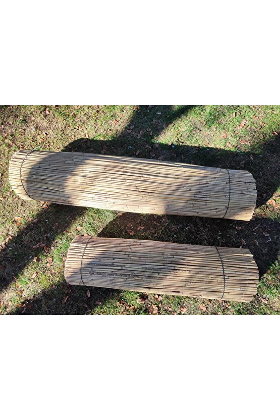 60cm x 2.5m Doğal Bambu Kamış Hasır Çit | Bahçe ve Balkon Dekorasyonu, Misina İpli Gölgelik