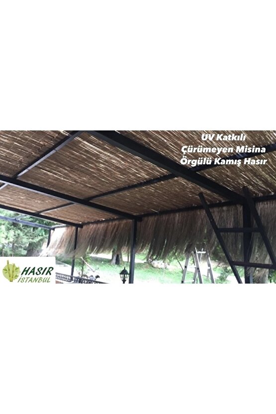 Doğal Bambu Kamış Hasır Çit Gölgelik 3 Metre X 5 Metre
