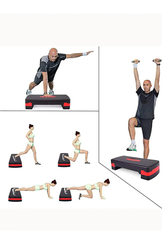 Step Tahtası 2 Kademeli Yükseklik Ayarlı Fitness Egzersiz Aleti 250kg Kapasiteli Aerobik Tahtası