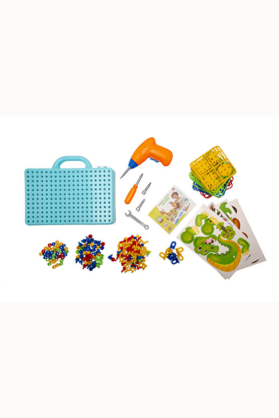 Oyuncak Eğitici Aktivite Mentossori 3D Eğitici Matkap Sök Tak Puzzle Seti Orman Hayvanları