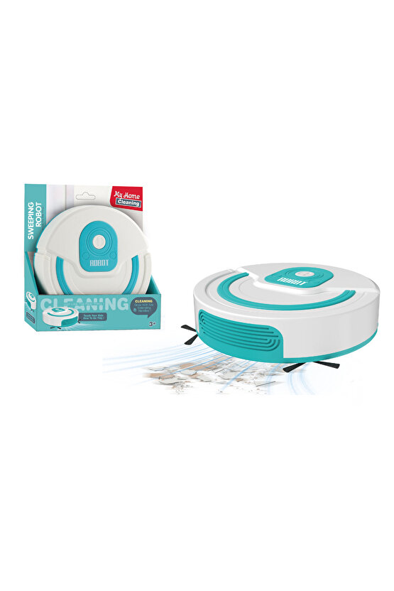 Oyuncak Robot Süpürge Fırçalı Hareketli Engellerden Kaçan Süpürge
