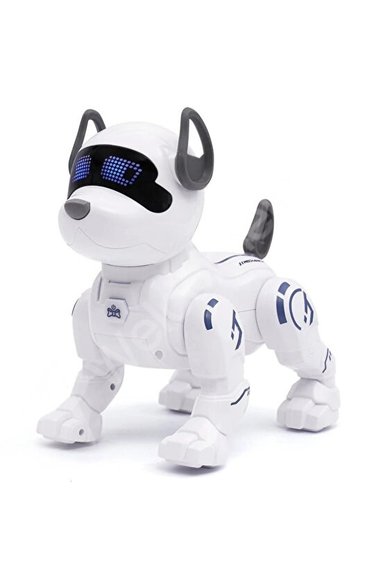 Uzaktan Kumandalı Sensörlü Işıklı Sesli Selamlaşan Akıllı Oyuncak Köpek Fonksiyonlu Robot Pet +3