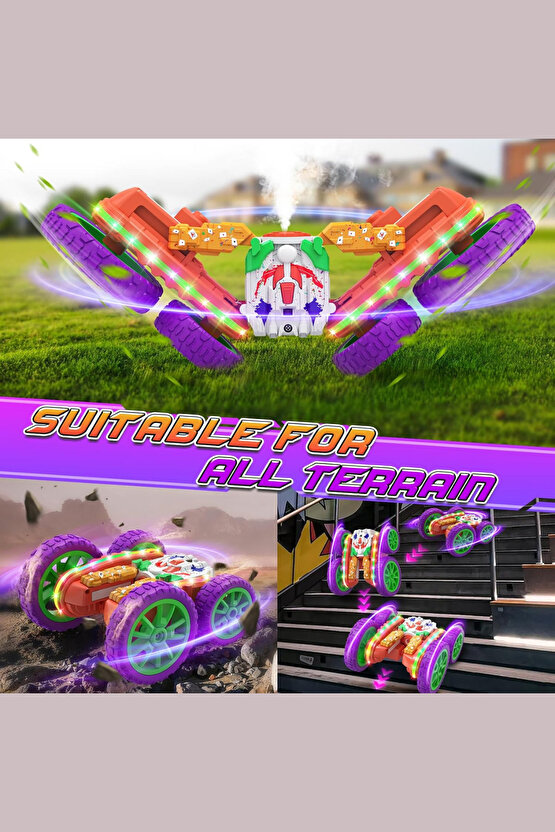 Oyuncak 2.4 Ghz Uzaktan Kumandalı Şarjlı Buhar Atan Akrobat Araba Batman Joker