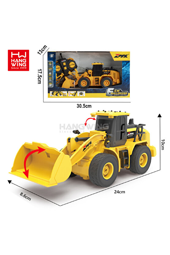 Oyuncak 40 Mhz Uzaktan Kumandalı Işıklı İş Makinası RC Bulldozer Kepçe