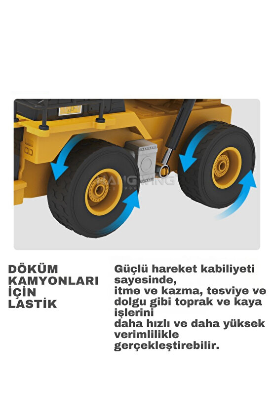 Oyuncak 40 Mhz Uzaktan Kumandalı Işıklı İş Makinası RC Bulldozer Kamyon Damperli