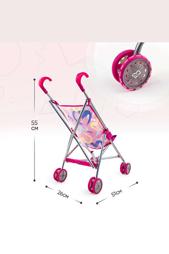 Oyuncak Katlanabilir Metal Bebek Arabası (Baston Puset)