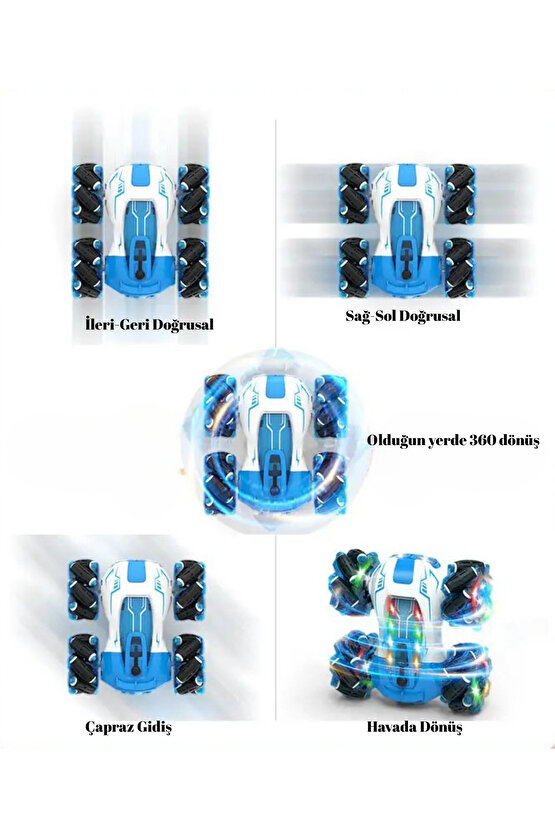 Uzaktan Kumandalı Full Fonksiyon Şarjlı Stunt Drift ve Akrobat Araba 360 Derece Dönen Stunt Araba +3