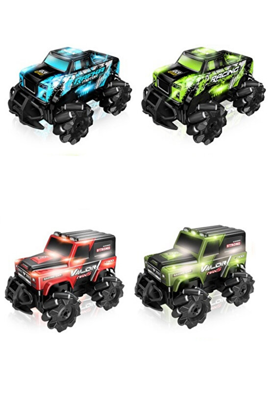 Oyuncak Uzaktan Kumandalı Full Fonksiyon Şarjlı 2.4G Stunt 4X4 Işıklı Araba (Pil Hediyeli