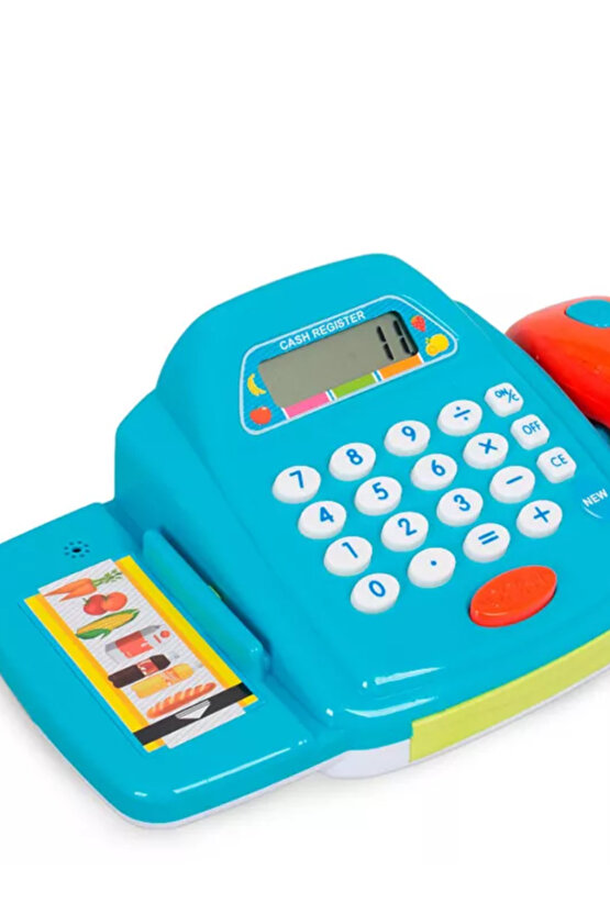 Oyuncak Yazar Kasa Hesap Makinesi Fonksiyonlu ve Borkod Okutmalı Eğitici Oyuncak Seti 3 Renk