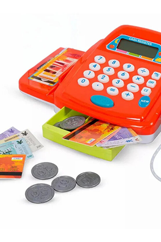 Oyuncak Yazar Kasa Hesap Makinesi Fonksiyonlu ve Borkod Okutmalı Eğitici Oyuncak Seti 3 Renk
