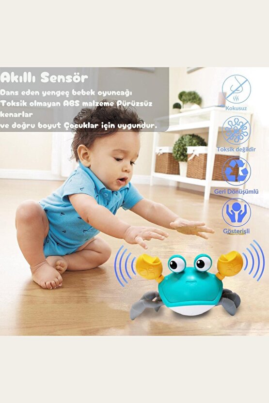 Emeklemeye Yardımcı Sensörlü Yengeç Şarjlı Oyuncak Crob Toys