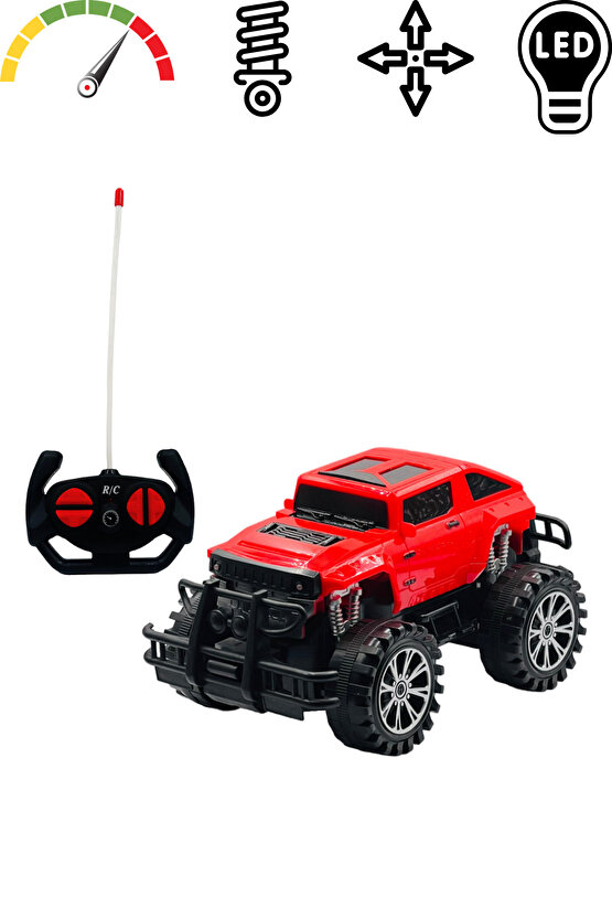 Oyuncak 1:18 Uzaktan Kumandalı Şarjlı Super Suvs Rock Crawler Işıklı Araba