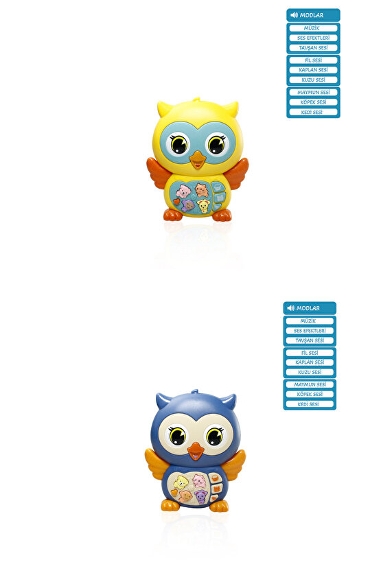 Bebekler için Oyuncak Işıklı ve Müzikli Baykuş Bebek Piyanosu