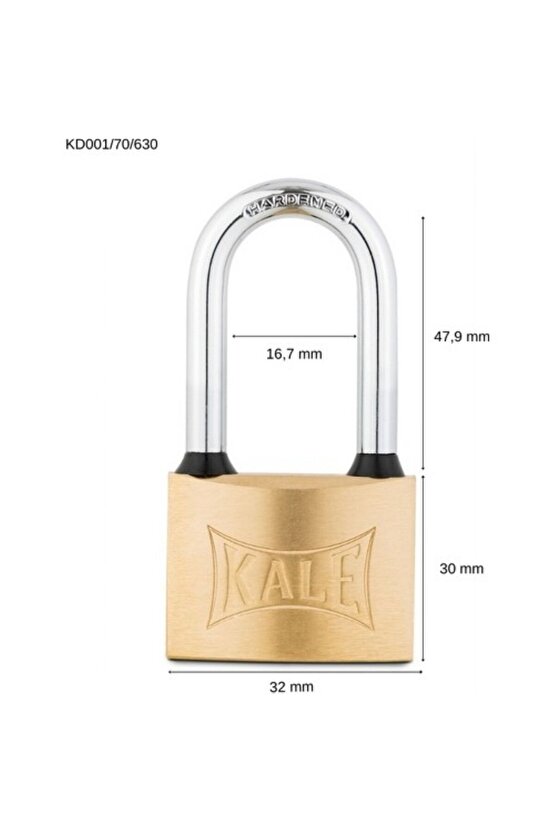 Asma Kilit Sarı 30 Mm Uzun Kanca