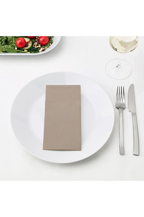 Fantastısk Peçete Bej Renk Cepli 38x38 Cm 25 Adet 10402501