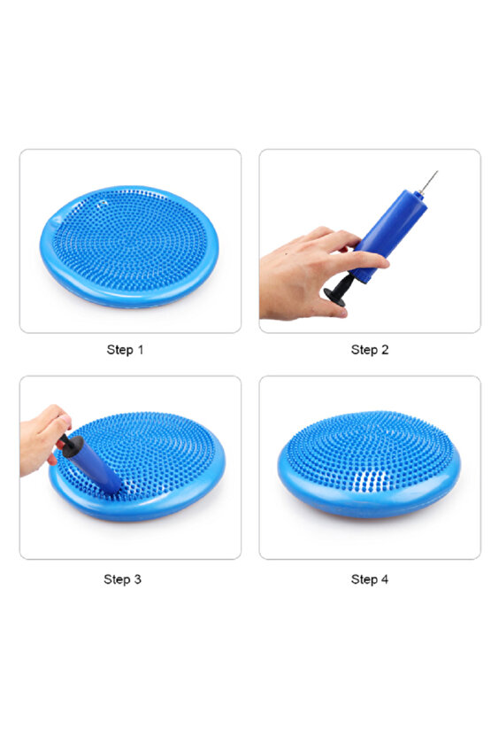 Dikenli Havalı Denge Minderi Mor Tırtıklı Denge Pedi 35 Cm(POMPA DAHİL)