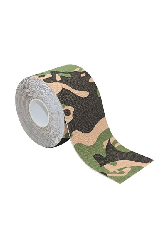 Yeşil Kamuflaj Kinesioband 5cm x 5m, Anti Alerjik Sporcu Bandı 2 adet