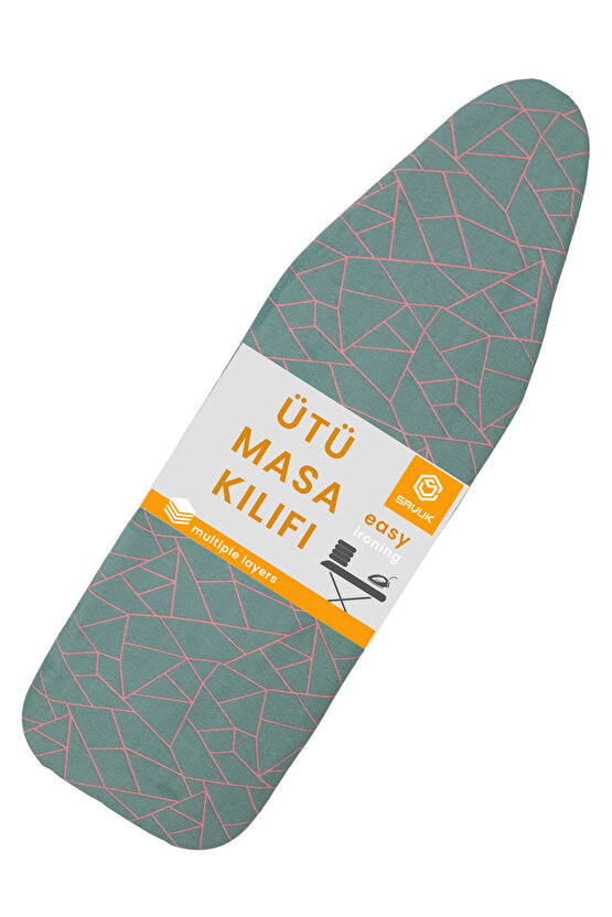 Ütü Masası Kılıfı Örtüsü Bezi, Keçeli,süngerli,lastikli Yanmaz Ayarlanabilir 50x133 Cm