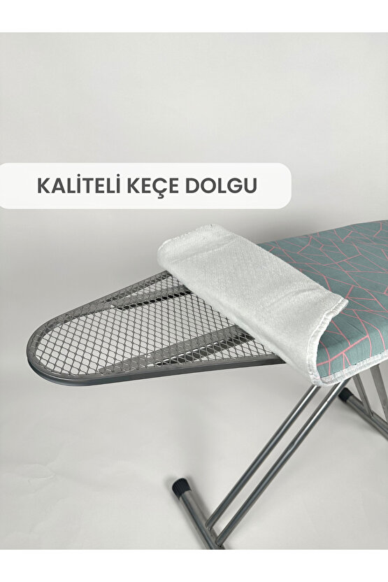 Ütü Masası Kılıfı Örtüsü Bezi, Keçeli,süngerli,lastikli Yanmaz Ayarlanabilir 50x133 Cm