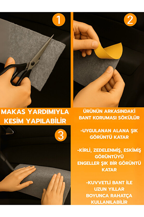 Kendinden Yapışkanlı Kapı Kaplaması Keçe Oto Zemin Bagaj Çatı Dayanıklı Uzun Ömürlü Araç Kaplama 3mm