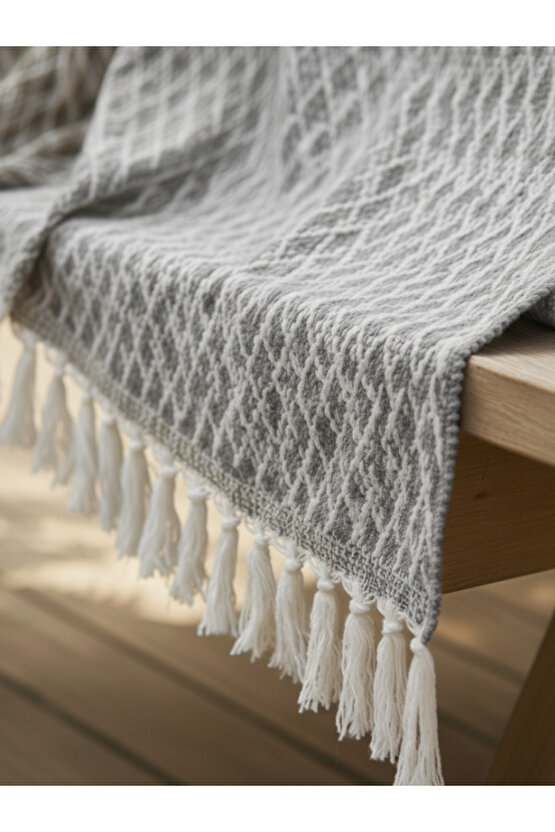 Çok Amaçlı Örtü Koltuk Çekyat Kilim Yatak Piknik Örtüsü Zemin Kaplama Yıkanabilir Saçaklı 170x200 CM