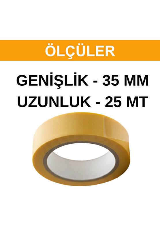 Çift Taraflı Bant 35mm Dayanıklı Süper Yapışkanlı Tablo Asma Halı Sabitleme Montaj Bantı 25 Metre