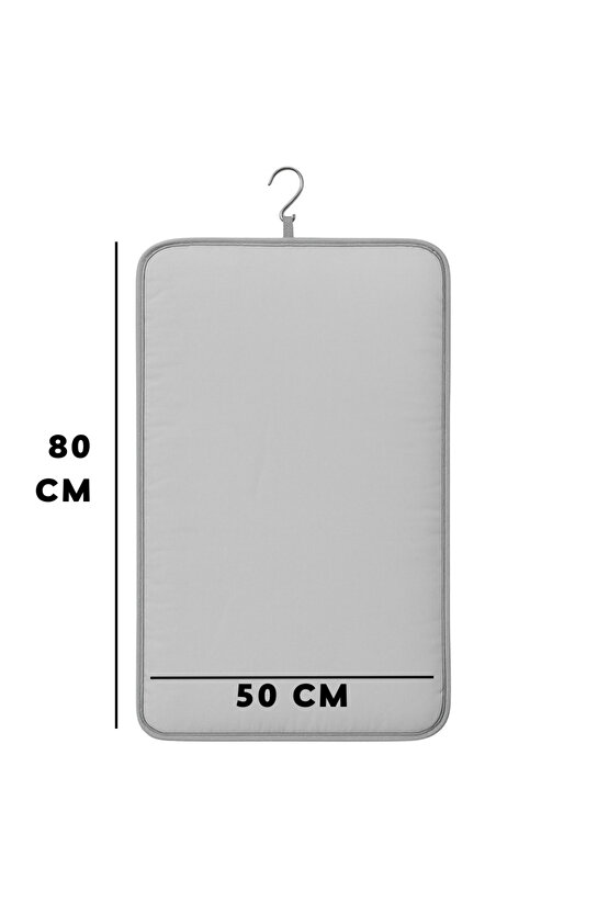 Buharlı Dikey Ütü Matı 5 Katman Asılabilir Yanmaz Çift Taraflı Keçeli Buharlı Ütü Bezi Gri 50x80 CM