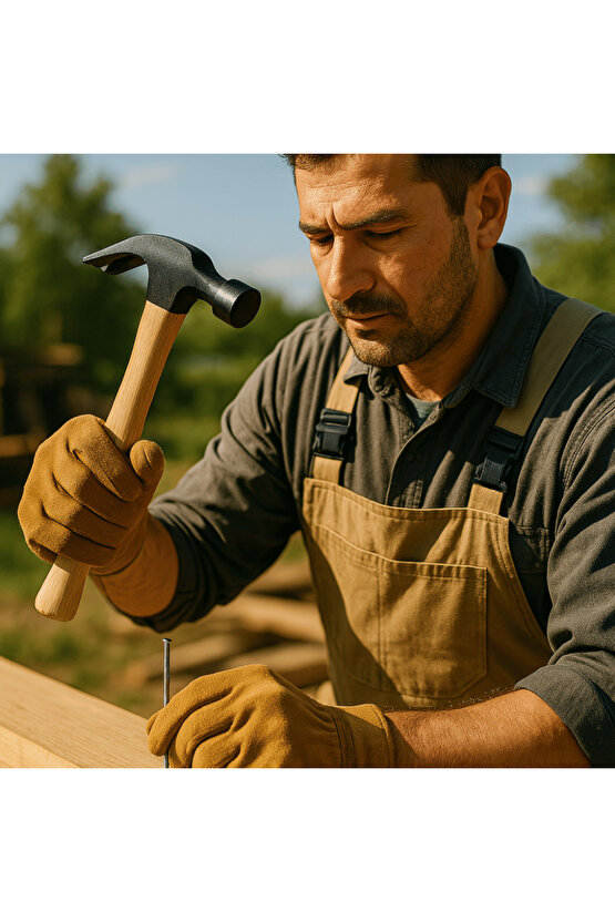 320gr Profesyonel Çatal Ağızlı Ahşap Sap Claw Çekiç 12cm Çelik Ergonomik Çivi Sökme Çakma Dayanıklı