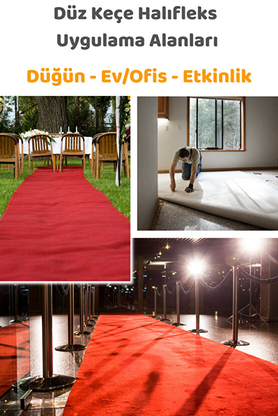Halıfleks Zemin Yer Kaplama 3 mm Kalınlığında Rip Halı Duvardan Duvara Halıflex Organizasyon Davet